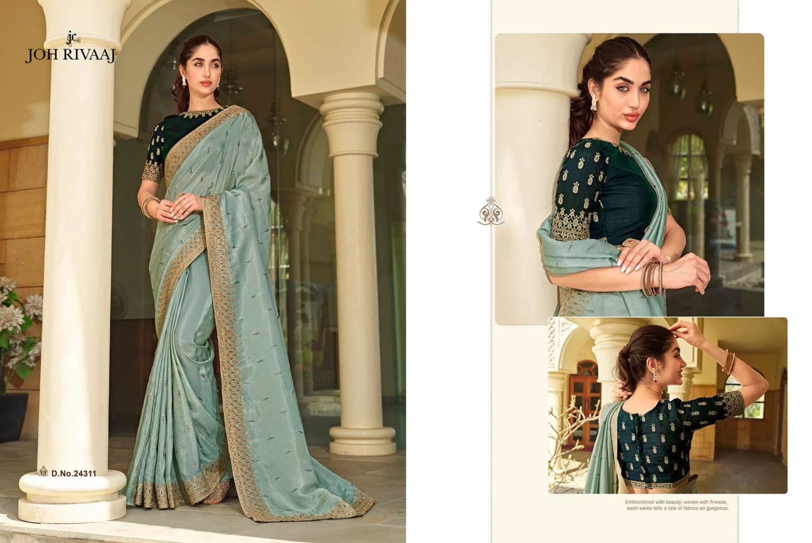 Joh Rivaaj Joshika Orgenza Silk Wholesale Fancy Sarees Catalog — Wholesale Sarees, MPA wholesale from Surat — view 2
